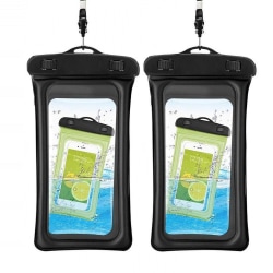 2-pak flydende vandtæt mobiltaske Universal Black