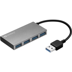 USB 3.0 Pocket Hub 4 Ports, Silver