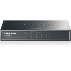TP-LINK switch 8x10/100/1000Mbps, RJ45, 4xPoE, bordsmodell, svar