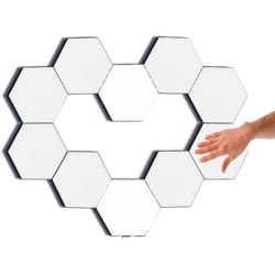 LED väggbelysning Hexagon med touch 10 st