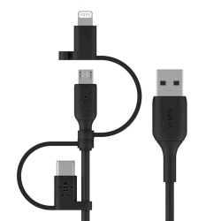 Belkin BOOST CHARGE, 1 m, USB A, USB C/Micro-USB B/Lightning, Sv