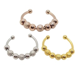 Justerbare anti-stress ringe med drejelige perler 3-pak Flerfärgad