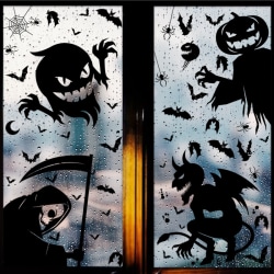 Fönsterdekaler med halloween-tema 8 ark Svart