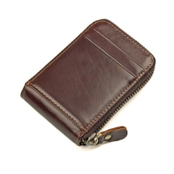 RFID-blockerande plånbok i äkta läder Mörkbrun