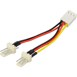 DELTACO adapterkabel för 3-pins fläktar, Y-kabel 2-1