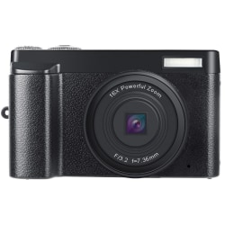 Digitalkamera med 24 MP, HD 1080p och 16x Zoom Svart