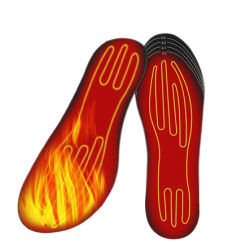USB-uppvärmda skoinlägg Bekväm värmebevarande Svart 35-41