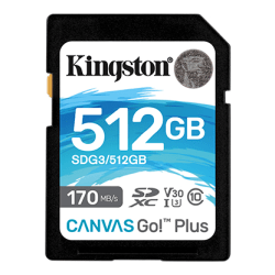 Kingston Canvas Go! Plus 512 GB, SD, Flash-minne klass 10