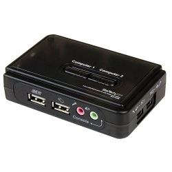 StarTech.com Svart USB KVM-switch-paket med 2 portar, audio och