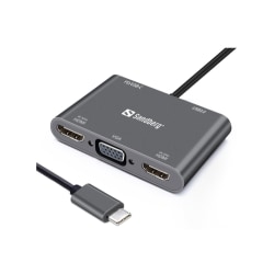USB-C Dock 2xHDMI+1xVGA+USB+PD
