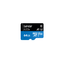 Lexar High-Performance 633x UHS-I micro SDXC, 64 GB, Class 10, U