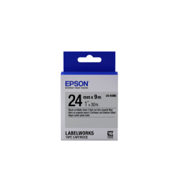 Epson etikettkassett matt – LK-6SBE matt svart/matt silver 24/9,