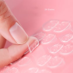 Stora dubbelsidiga nagelklistermärken 24 styck Transparent Transparent