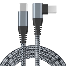 INF USB-C laddare med vinklad kontakt 60 W snabbladdning Grå 2 m Grå 2 m
