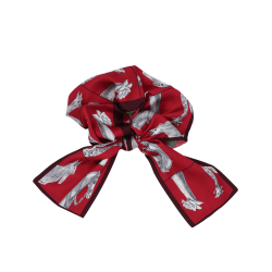 Scrunchie med scarfdetalj och vändbart mönster Röd