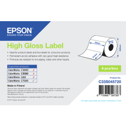 Epson High Gloss Label - Die-cut Roll: 76mm x 51mm, 2310 labels,