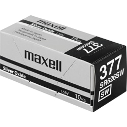 Maxell knappcellsbatteri, Silver-oxid, SR626SW(377), 1,55V, 10-p
