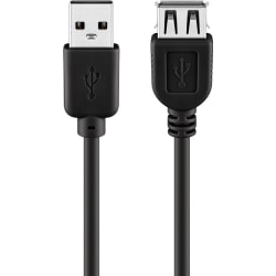 USB 2.0 höghastighetsförlängningskabel, svart