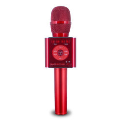Trådlös Karaoke mikrofon med Bluetooth högtalare 2x5W röd
