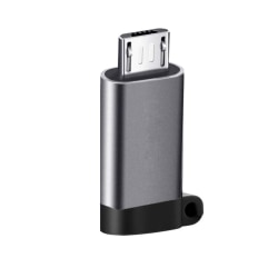 INF USB-C (naaras) - Micro USB (uros) -sovitin alumiiniharmaa