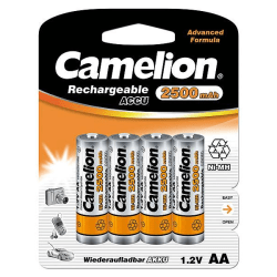 Camelion AA/HR6, 2500 mAh, uppladdningsbara batterier Ni-MH, 4 s