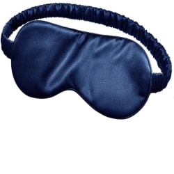 Sovmask i konstsilke med resårband Mörkblå
