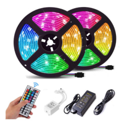 Färgskiftande LED-ljusslinga / ljuslist RGB med fjärr (2 x 5 m)