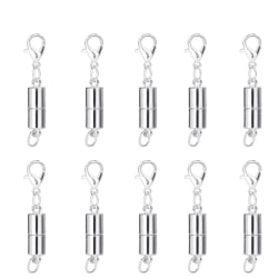 10 Pack magnetiske smykker Connector låse til halskæde armbånd Silver