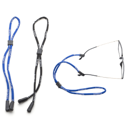 Justerbara glasögonsnoddar sportband svart/blå 2-pack
