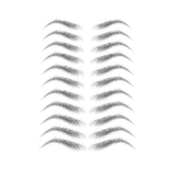 Ögonbrynstatueringsklistermärken 6D hårliknande svart 10 1 ark 1
