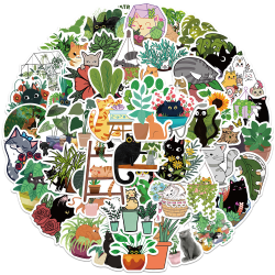 Klistermärken Katter och växter 50-pack