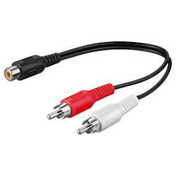 Goobay Adapter för ljud Y-kabel, stereo RCA-kontakt till RCA-utt