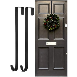 Juldörr krans krokar dörr krokar, 2st ytterdörr metall krans hållare krans krokar （15 tum lång, 2,2 cm bred）