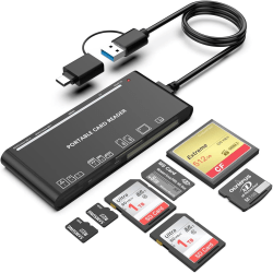 USB C USB3.0 multi , SD/TF/CF/Micro SD/XD/MS 7 i 1 minneskortläsare/adapter/hubb