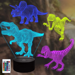3D dinosaurielampa, 3D dinosaurie nattljus illusionslampa