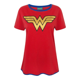 Wonder Woman Dam/Ladies metallisk logotyp T-shirt S Röd Red S