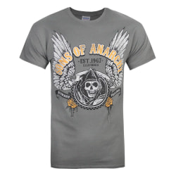 Sons Of Anarchy Officiell Mens Winged Logo T-Shirt S Charcoal Charcoal S