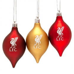Liverpool FC Vintage Christmas Bauble (Pack of 3) One Size Röd/ Red/Gold One Size