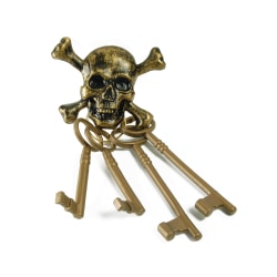 Bristol nyhet skalle och korsade ben Plast leksak Pirat nycklar på Gold One Size