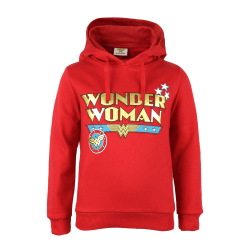 Wonder Woman Girls Classic Logo Pullover Hoodie 13-14 Years Red Red 13-14 Years
