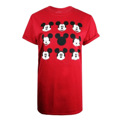 Disney Mickey Mouse Face T-shirt för dam/dam L Cardinal Red Cardinal Red L