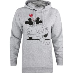 Disney Mickey & Minnie Mouse Hearts Hoodie S Grå för dam/dam Grey/Black S