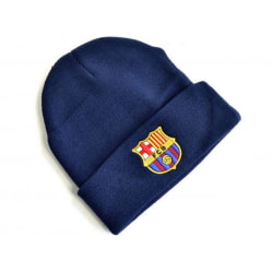 FC Barcelona Crest Stickad Turn Up Hat One Size Marinblå Navy One Size