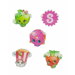 Shopkins Girls Series 1 Ring Set (Pack med 5) One Size Multicolo Multicoloured One Size