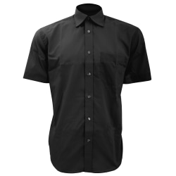 Kustom Kit Herr Kortärmad Business Shirt 14,5 tum Svart Black 14.5inch