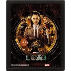 Loki Glorious Purpose 3D inramad affisch 10cm x 8cm Svart/Guld Black/Gold 10cm x 8cm
