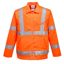 Portwest Mens Hi-Vis Polycotton Safety Bomber Jacket L Orange Orange L