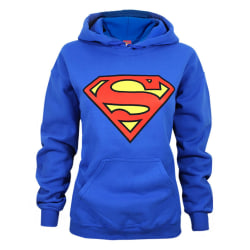 Superman Dam/Ladies Shield Logo Hoodie 2XL Blå Blue 2XL