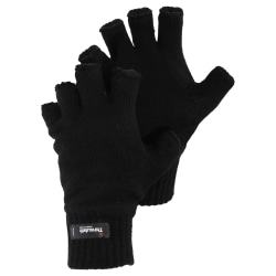 Knitted Winter Thinsulate Heatguard Fingerless Handskar M/L Black M/L