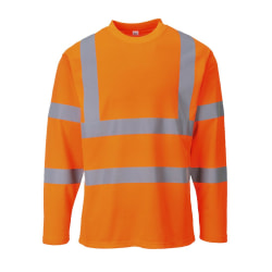 Portwest Mens Hi-Vis Comfort Långärmad säkerhets-T-shirt L Oran Orange L